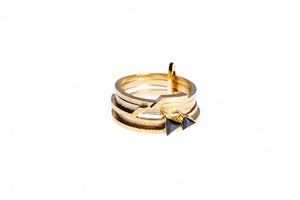 Lore Van Keer - icons play ring 09 gold plated silver