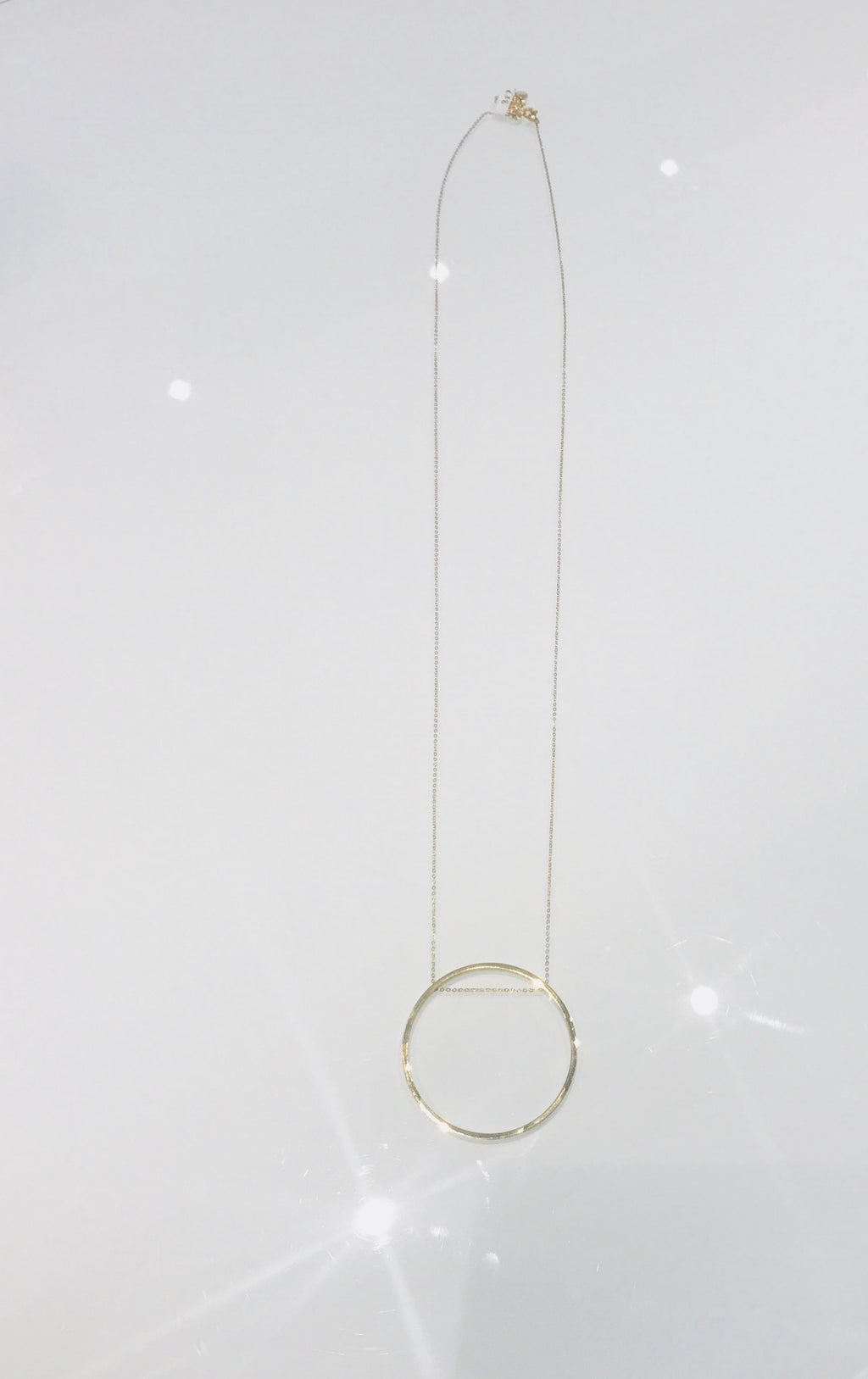Long circle necklace gold-colour