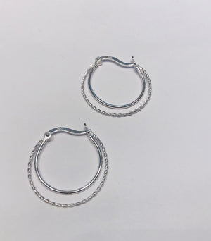 SAM&CEL - silver double hoop earrings