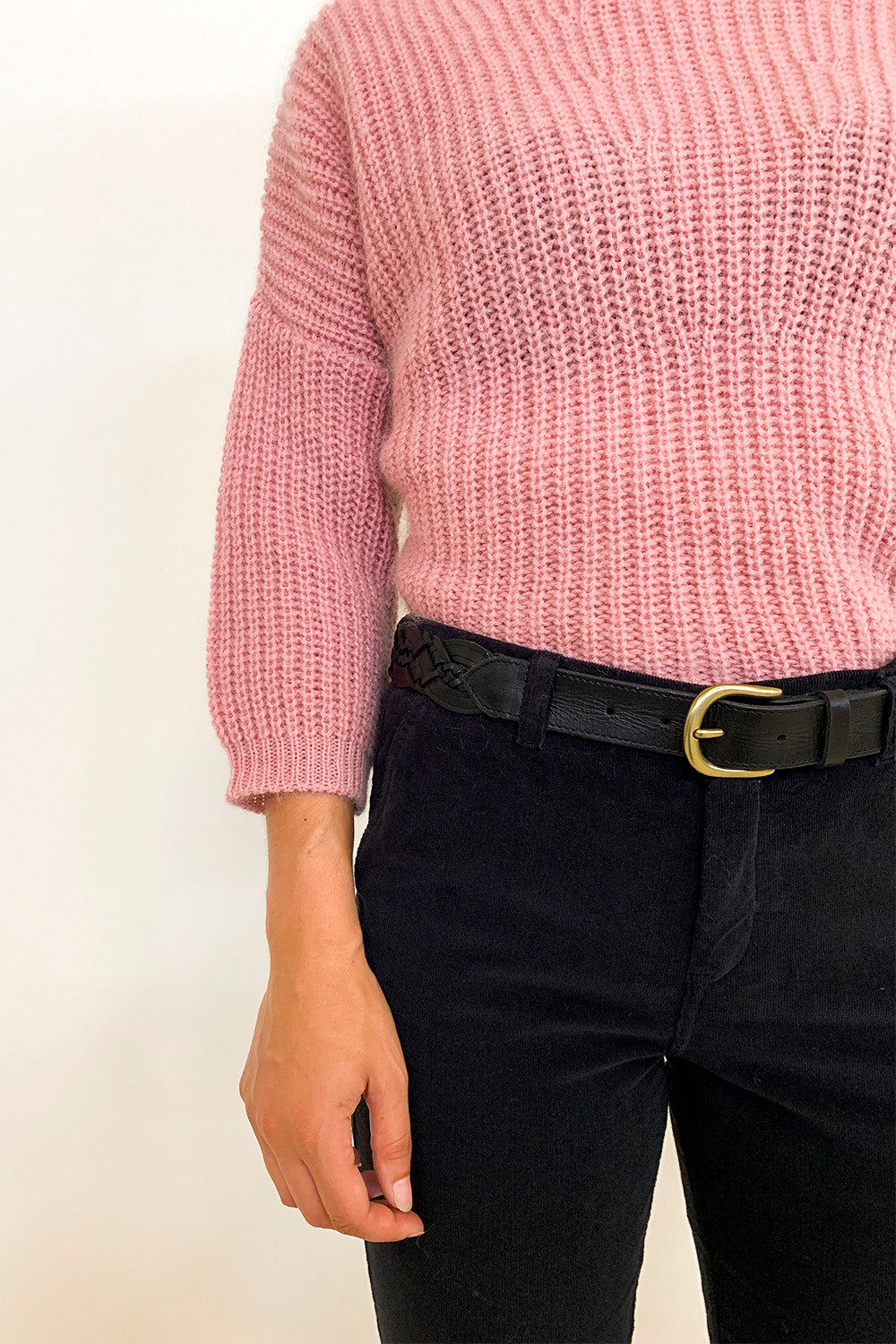 By-Bar - braided leather belt black