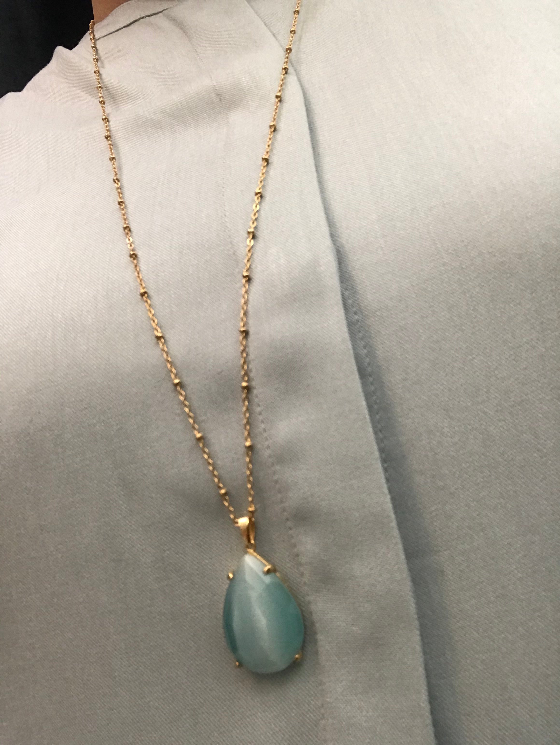 SAM&CEL - long necklace with turquoise catseye