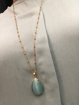 SAM&CEL - long necklace with turquoise catseye