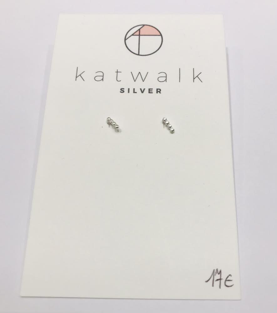 Katwalk small silver stud earrings