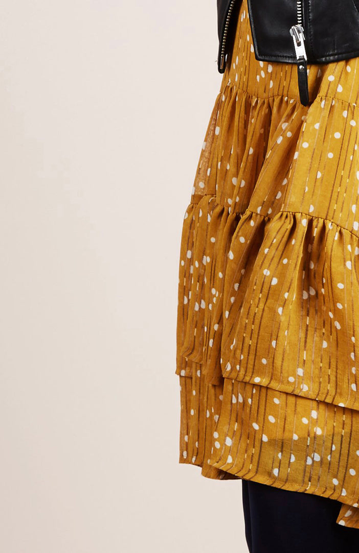 Lollys Laundry Piper dress mustard and beige