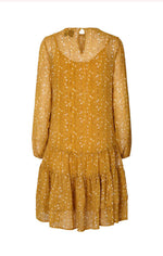 Lollys Laundry Piper dress mustard and beige