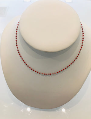 SAM&CEL Red resin & silver necklace