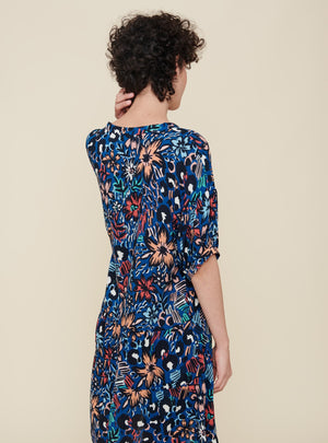 Acoté - blue printed colorado dress