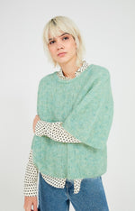 American Vintage - women's knit sweater dolsea pastel green and light blue mix