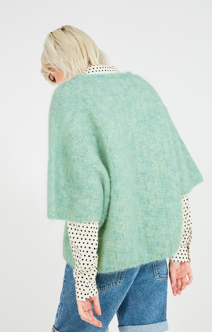 American Vintage - women's knit sweater dolsea pastel green and light blue mix