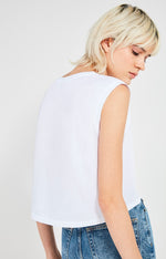 American Vintage - women's organic white tanktop vegiflower 