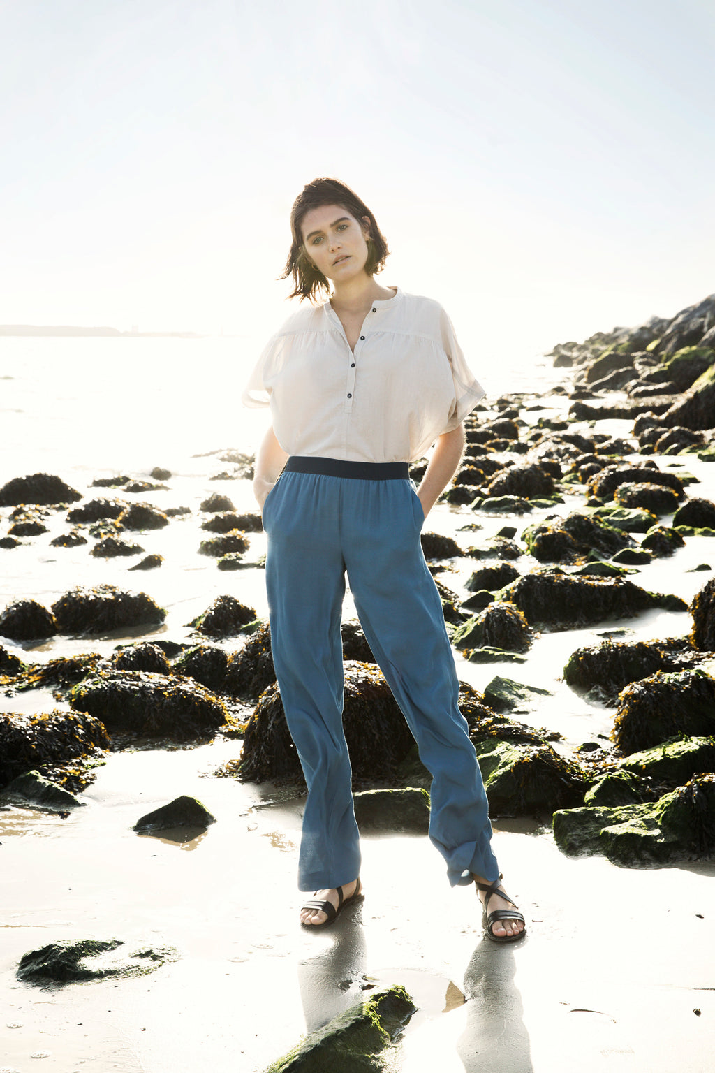 By-Bar - vive v pant indi grey blue