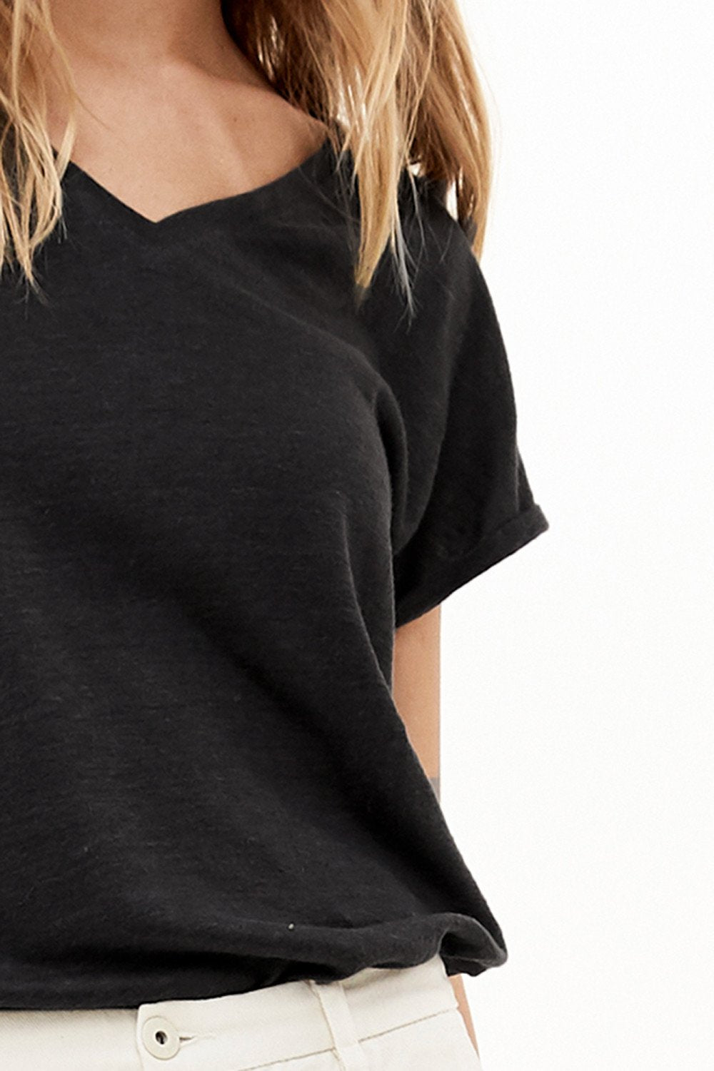 By-Bar - mila linen top black