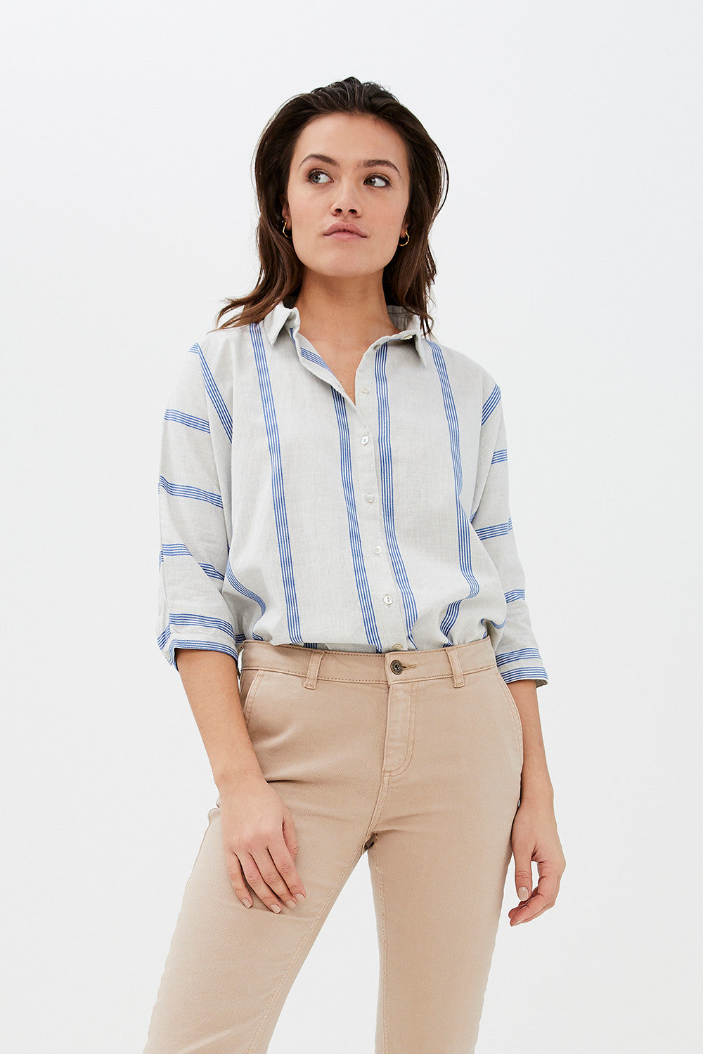 By-Bar - norel striped blouse powder blue