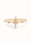 Céline Daoust 14kt light yellow gold or white gold with pave diamond north star ring.