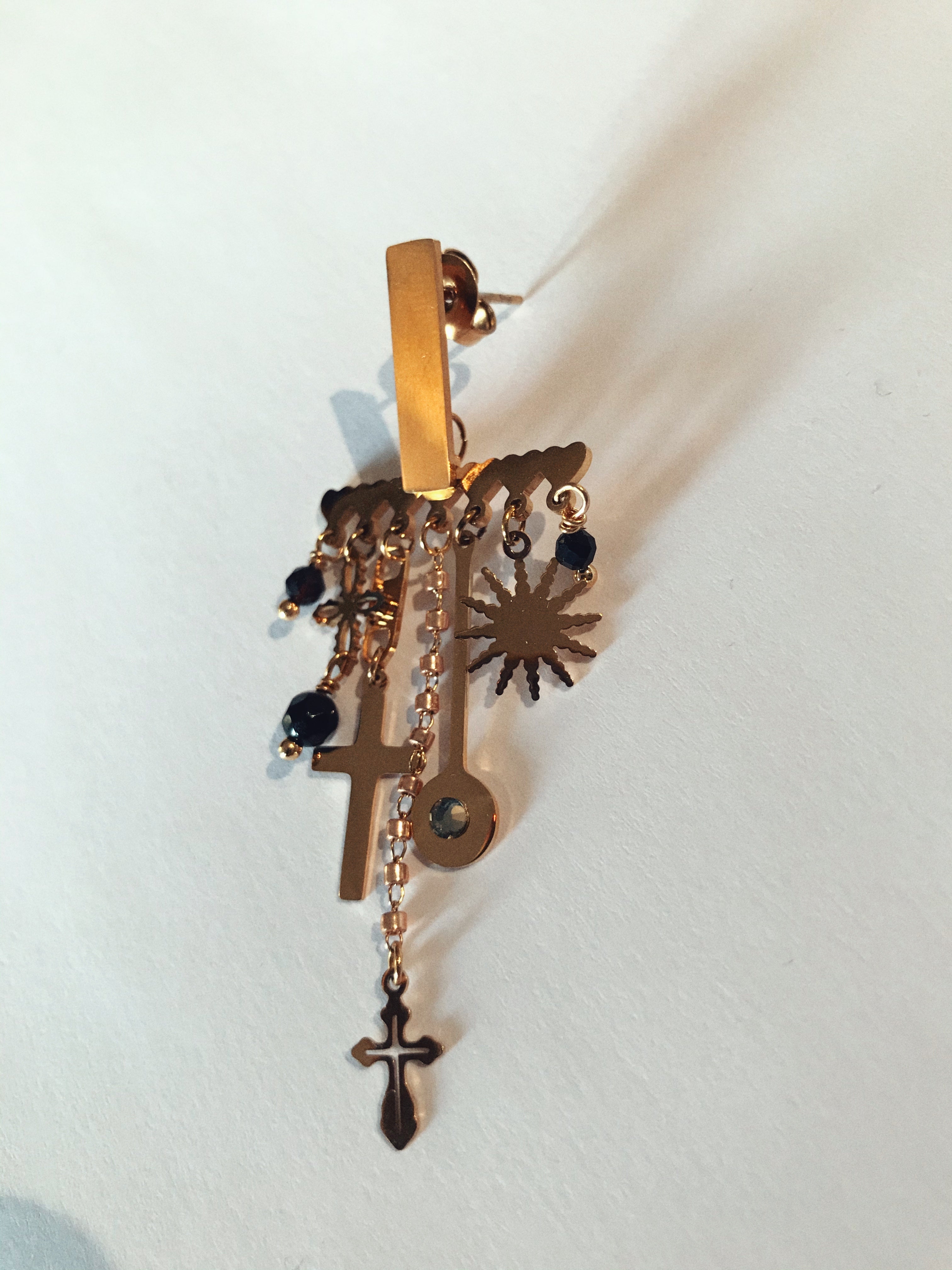 SAM & CEL - Steel statement earrings with pendants