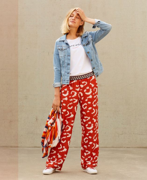 Hampton Bays - plater gold flame orange red loose trousers