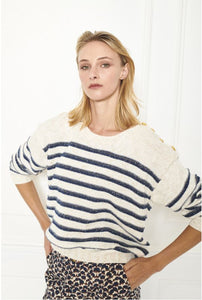 MKT studio - kamou off-white blue striped knitwear