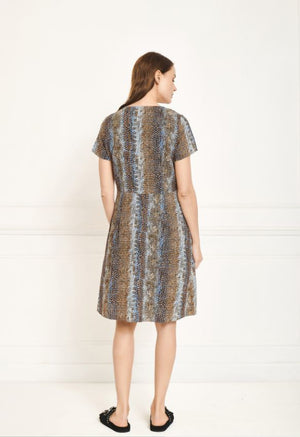 MKT studio - riblan blue animal printed dress