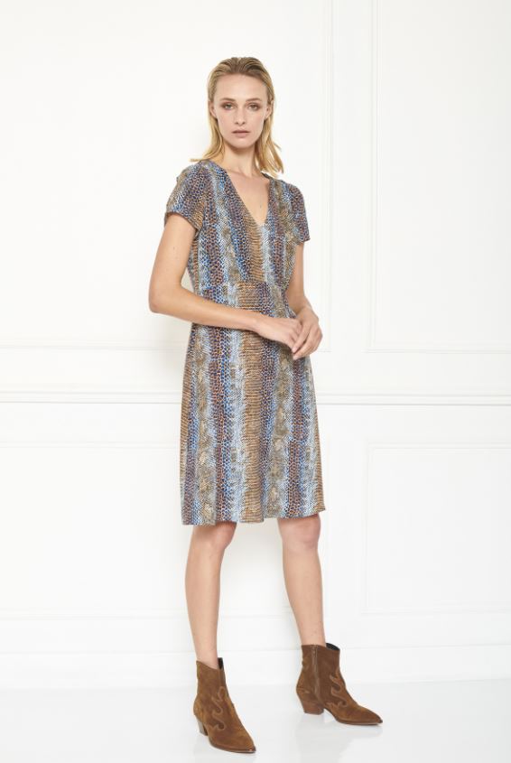 MKT studio - riblan blue animal printed dress