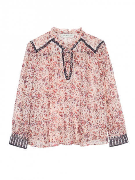 Maison Anje - soft pink printed irma java blouse