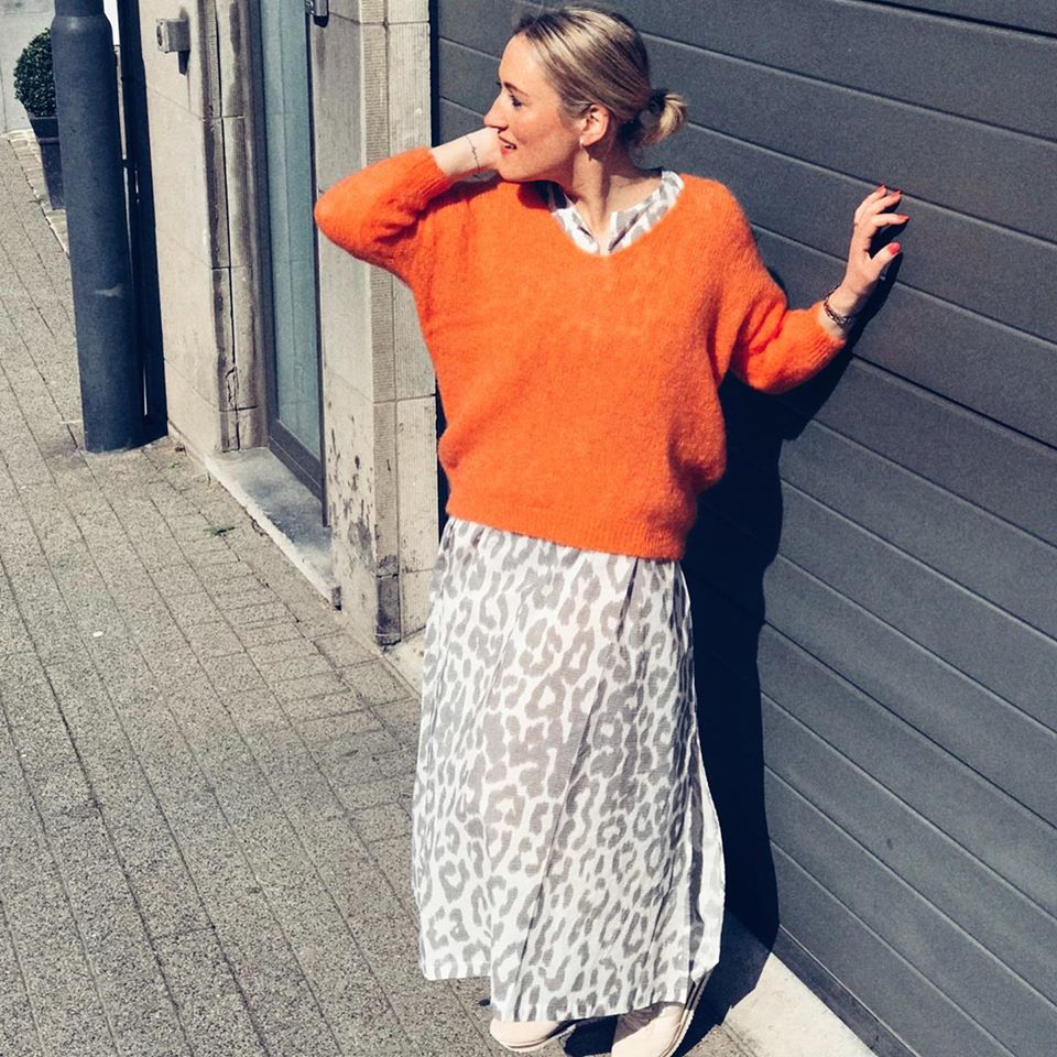 Maison Anje - lerecif knit nectarine orange