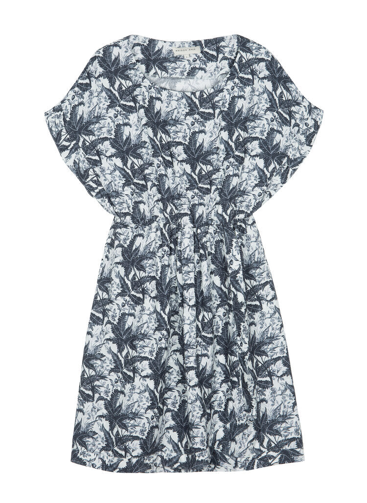 Maison Anje - ibba fidji flower print dress blue white 
