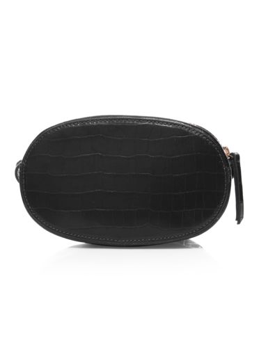 Neuville ovale black croco bag