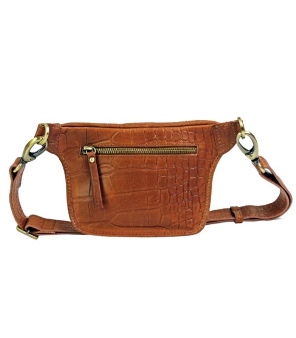 O My Bag - beck's bum bag croco wild oak soft grain leather