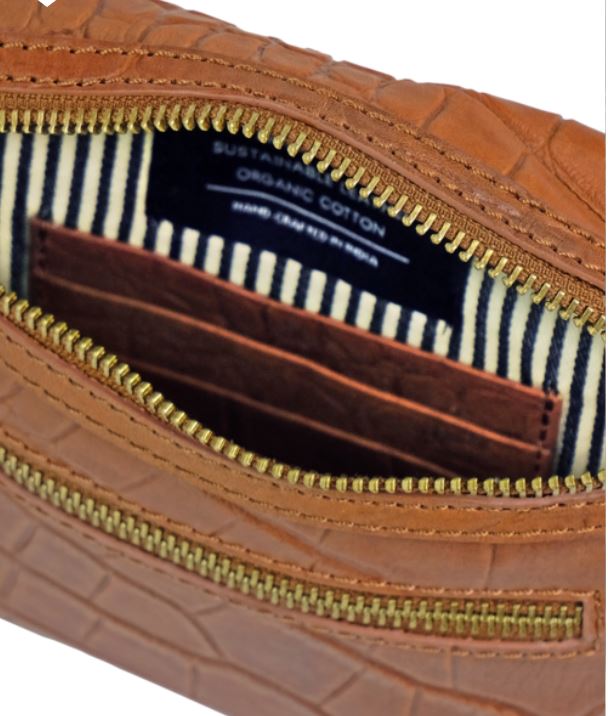 O My Bag - beck's bum bag croco wild oak soft grain leather