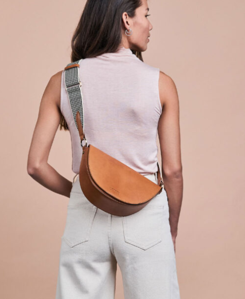 O My Bag - laura half moon leather bag, 2 straps