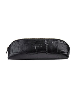 O My Bag - pencil case small black croco leather