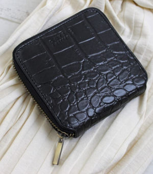 O My Bag - sonny square wallet croco black leather