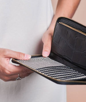 Copy of O My Bag - sonny wallet croco black leather