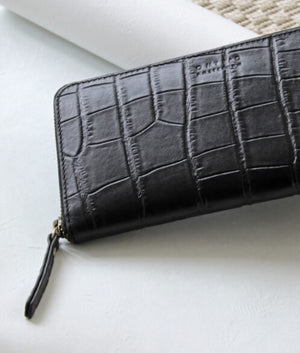 O My Bag - sonny wallet croco black leather