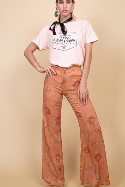 Poppy Field the label - kerala pant fadded floral pink blush