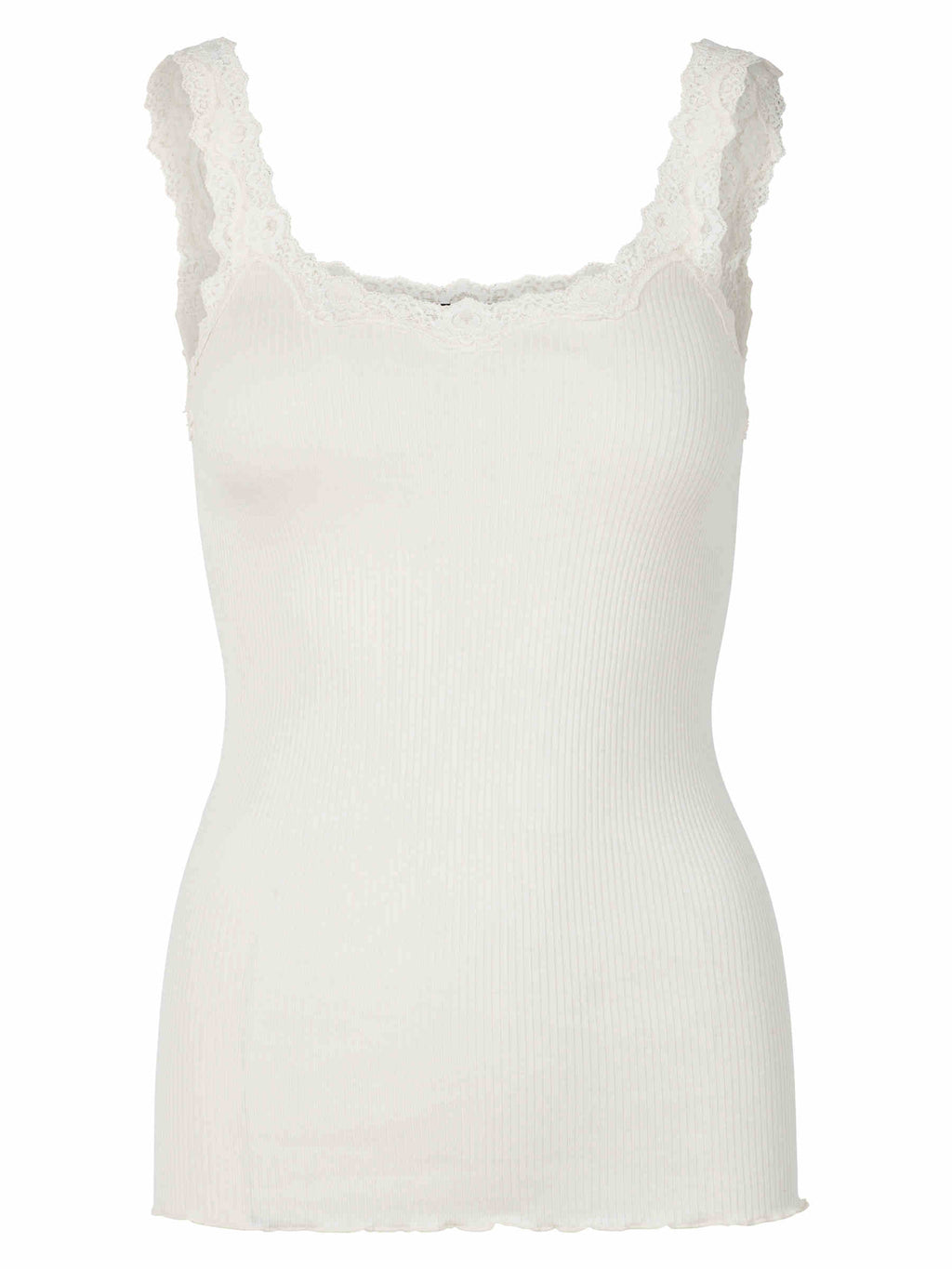 Rosemunde - silk top with beautiful lace details ivory off-white