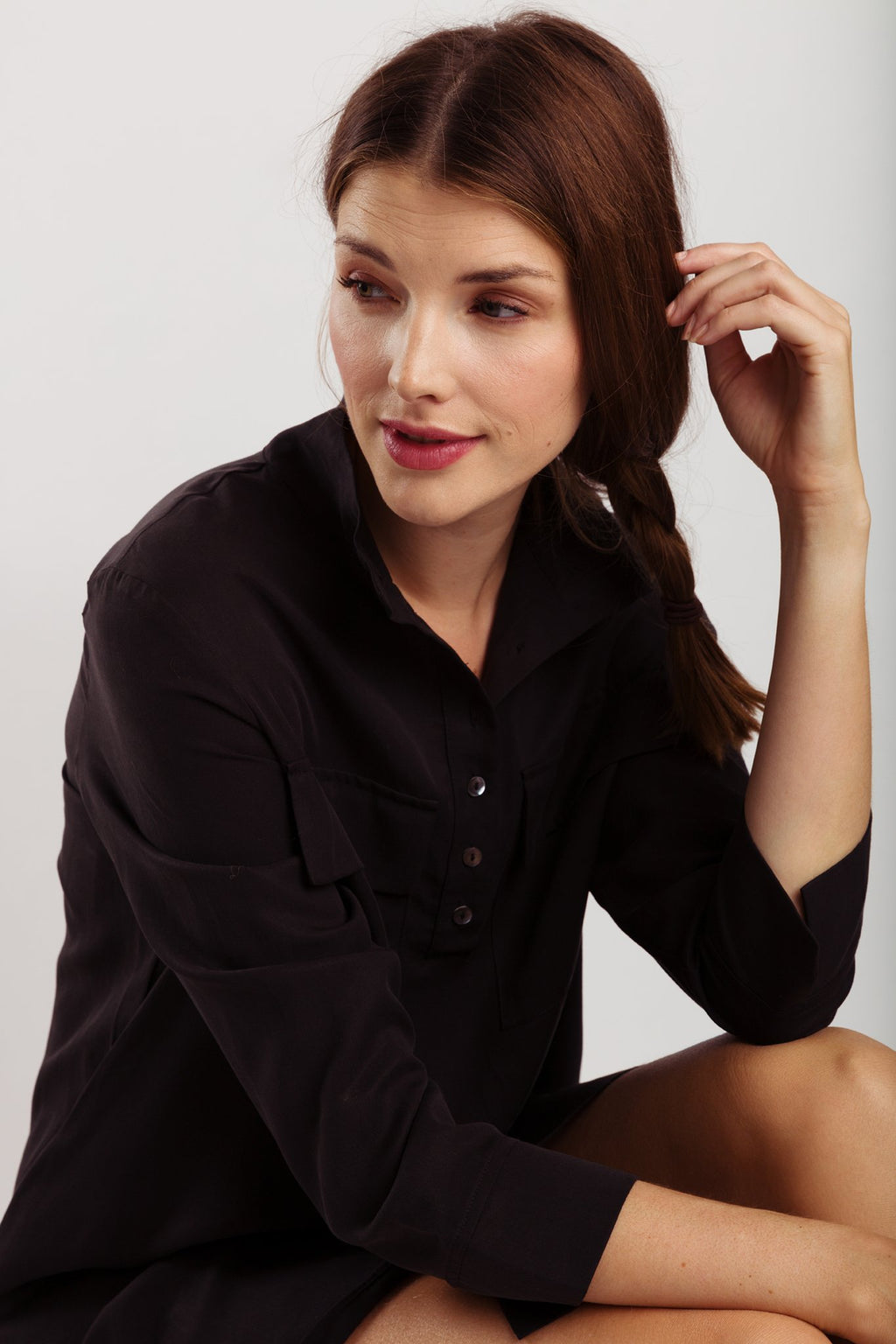 Wearable Stories - lenore black tencel dress