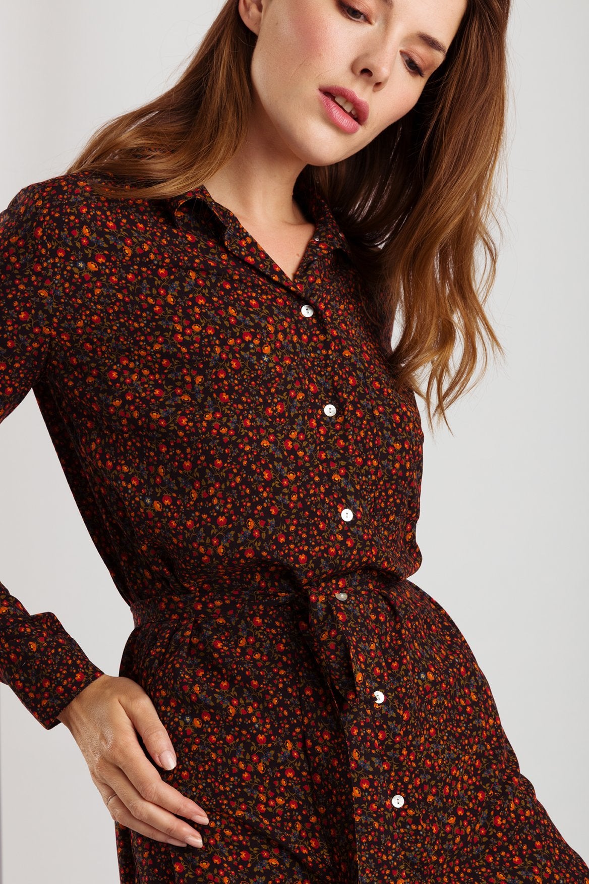 Wearable Stories - abby black print shirtdress