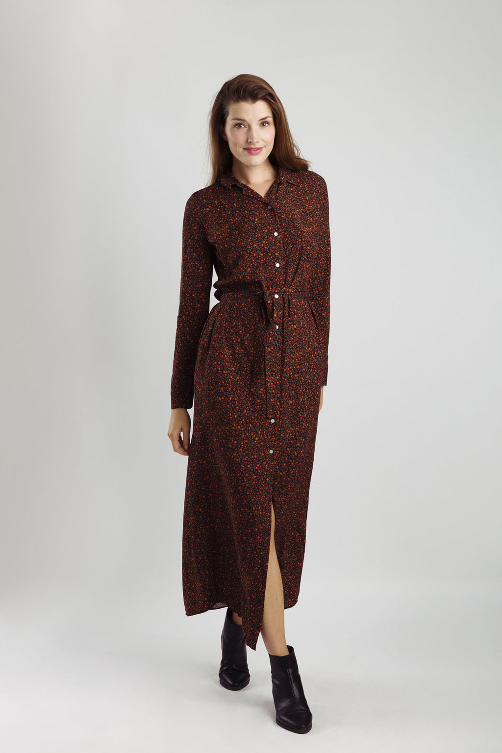 Wearable Stories - abby black print shirtdress