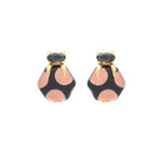 Wouters & Hendrix -  gold plated silver earrings with hematite and ceramic