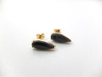 Wouters & Hendrix -  gold plated silver earrings with onyx stone