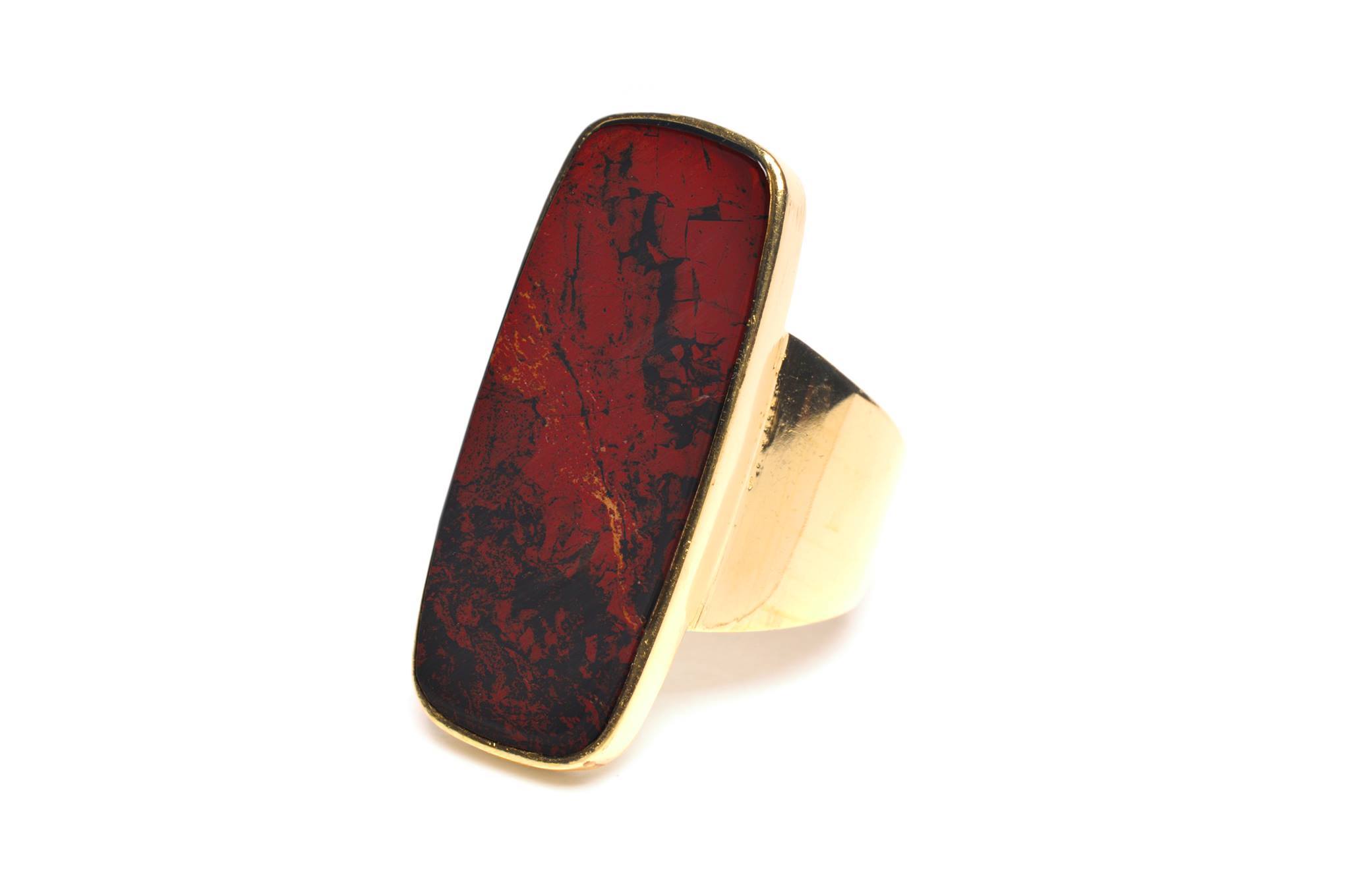 Wouters & Hendrix -  gold plated silver ring with red jaspis