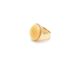 Wouters & Hendrix - large gold plated ring with yellow agate