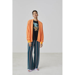 Xandres studio - blue trousers with orange and lilac stripes