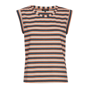 Xandres studio - pink, orange and blue striped T-shirt