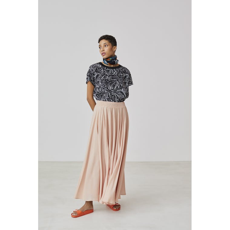 Xandres studio - salmon pink maxi skirt