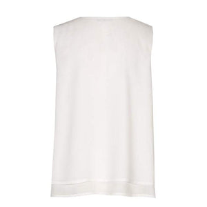Xandres studio - annemiek white sleeveless top with a V-neck