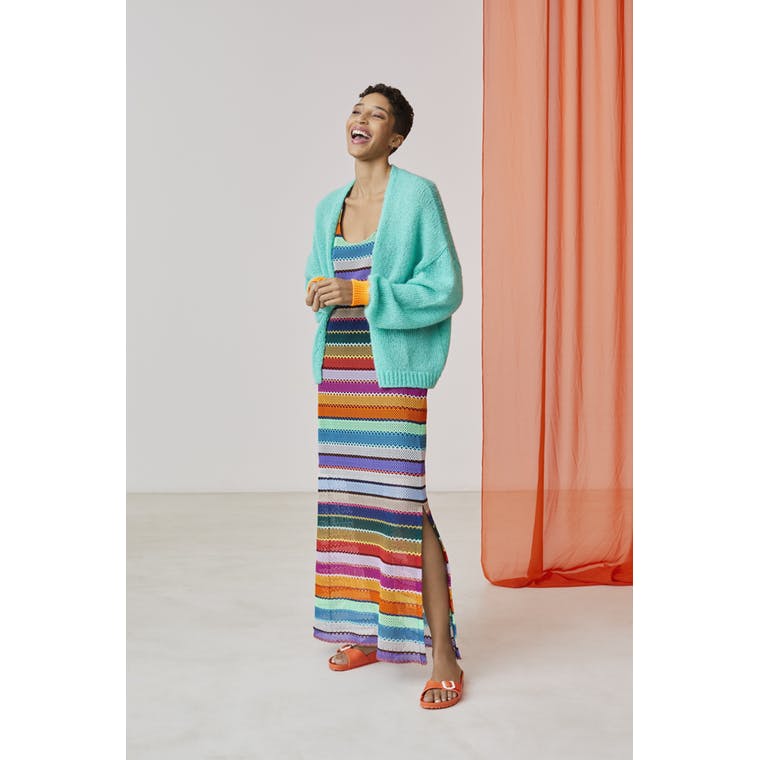 Xandres studio - viona crochet dress with colorful stripes