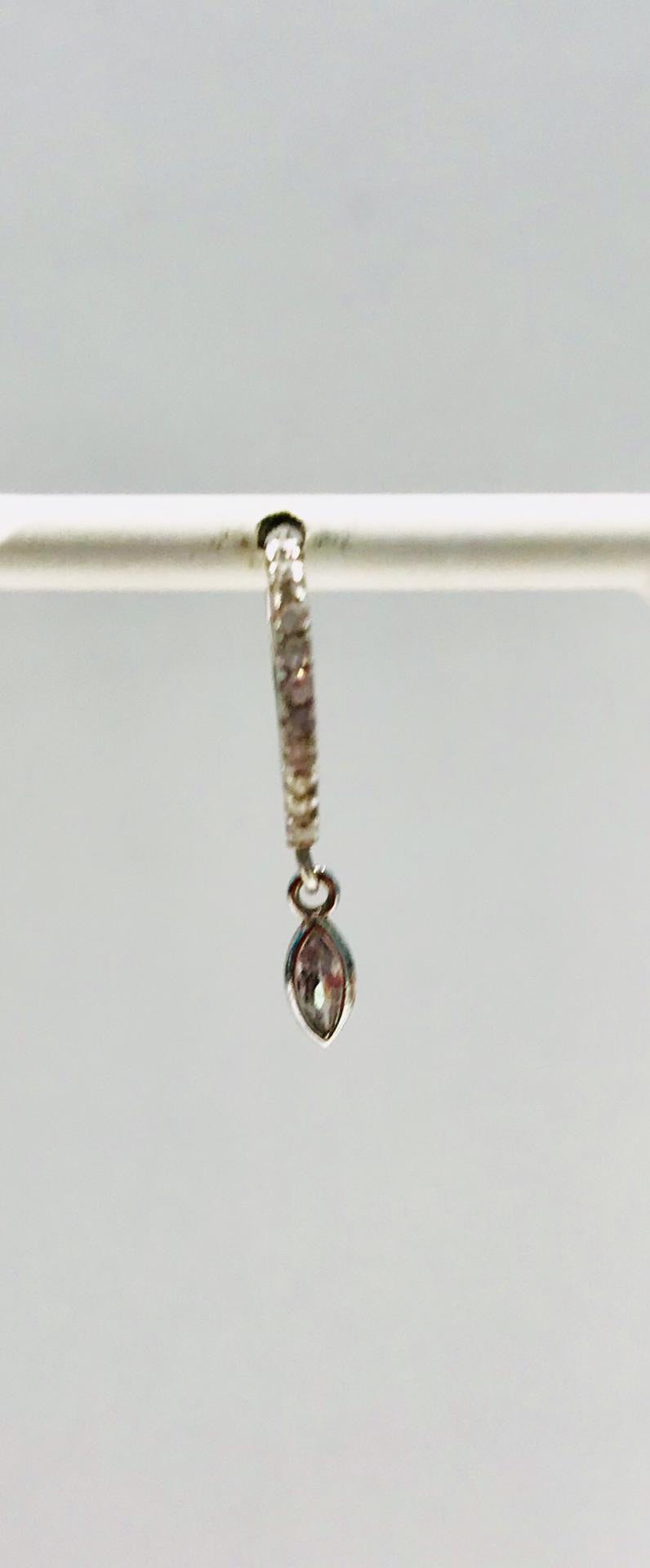 Small silver creole earrings with zirconia and pendant by SAM&CEL.