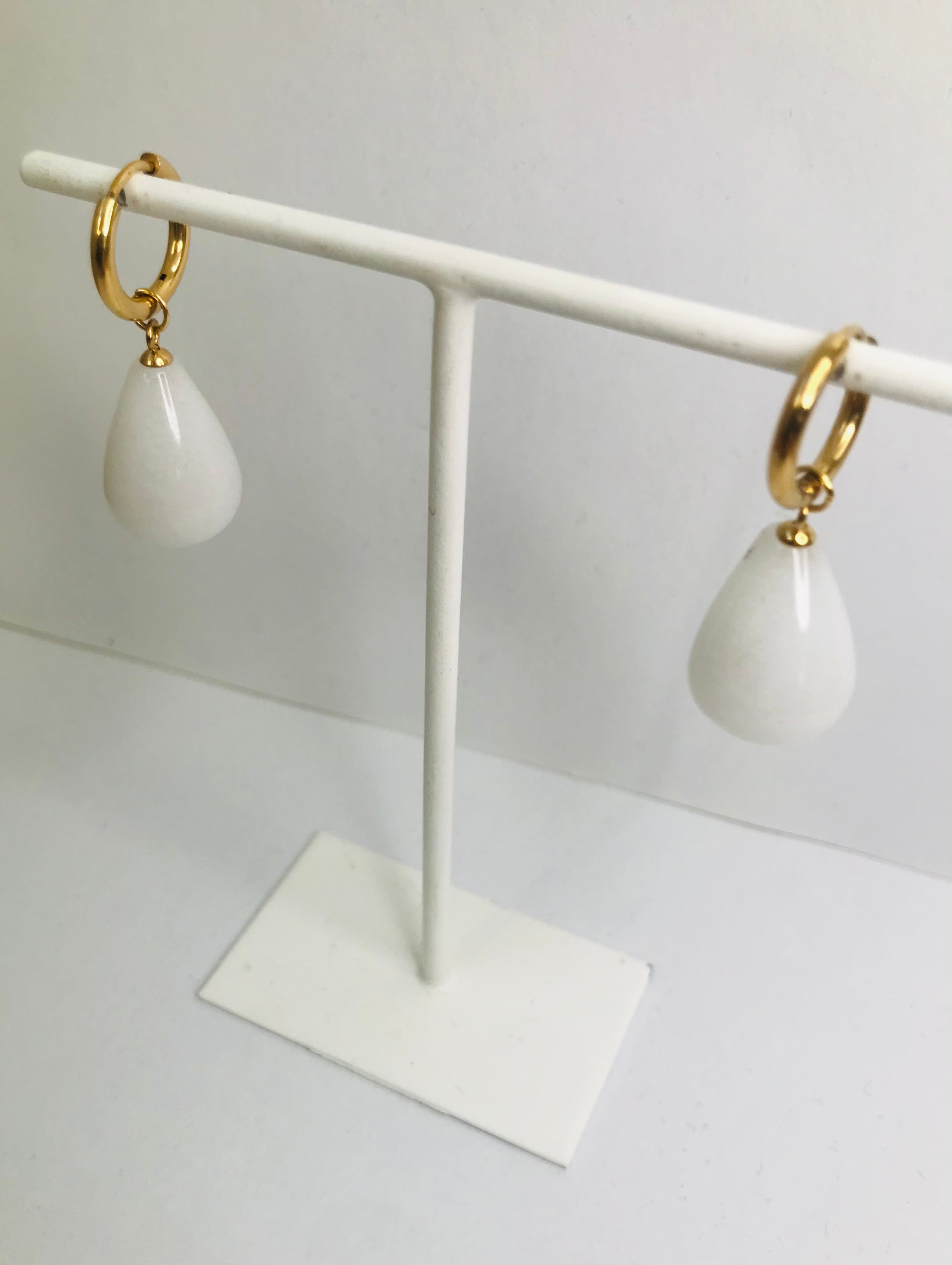 SAM&CEL - creoles earrings with white stone